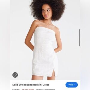 Strapless white eyelet dress size M